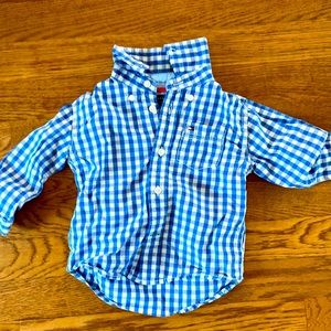 Tommy Hilfiger blue check button down shirt size 12M